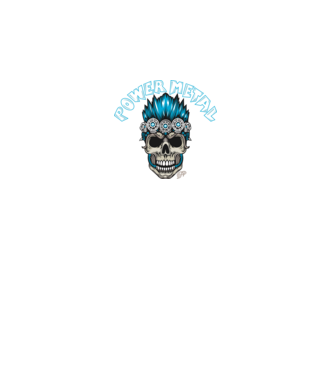 Power Metal Koponya minta fekete pólón