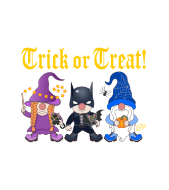 Trick Or Treat Gnome minta fehér pólón