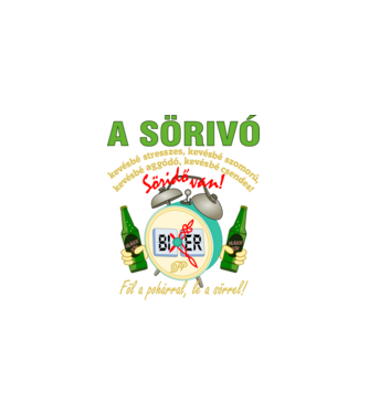 Sörivó és a Söridő minta fehér pólón