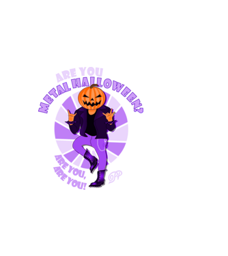 Are You Metal Halloween B minta sötétkék pólón