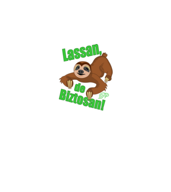 Lassan de Biztosan minta fehér pólón