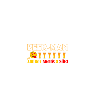 Beer Man Akció minta fehér pólón