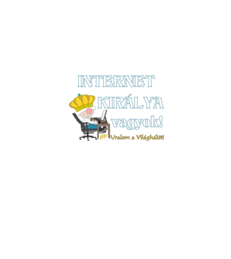 Internet Királya Manó minta farmerkék pólón