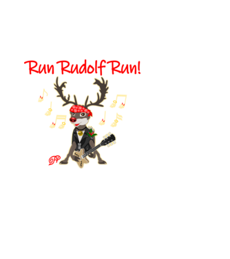 Run Rudolf Run Hangjegyes minta fekete pólón