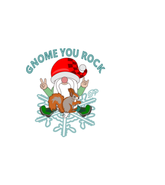 Gnome You Rock minta világos rózsaszín pólón