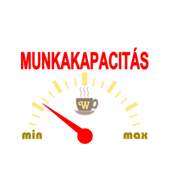 Munkakapacitás minta fehér pólón