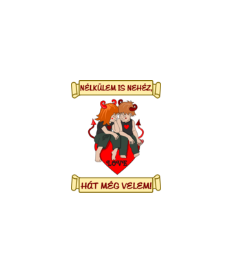 Nélkülem is nehéz minta fekete pólón