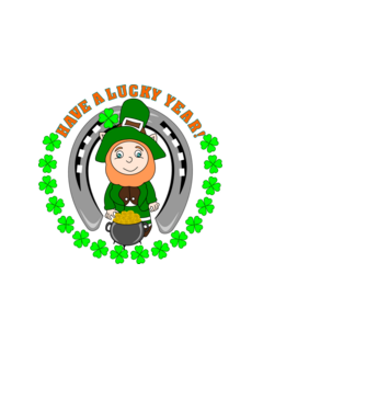 Leprechaun Lucky Year minta fehér pólón