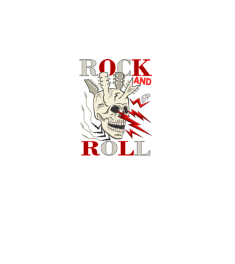 Rock and Roll Villámló Koponya minta fekete pólón