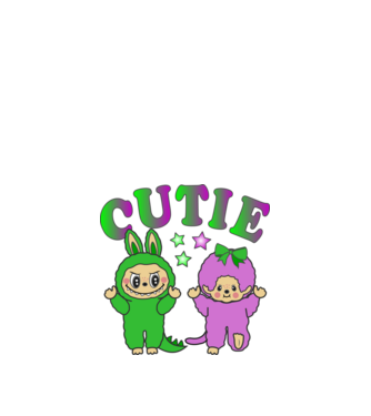 Aranyos Chhichi és Zimomo Színes minta sötétkék pólón