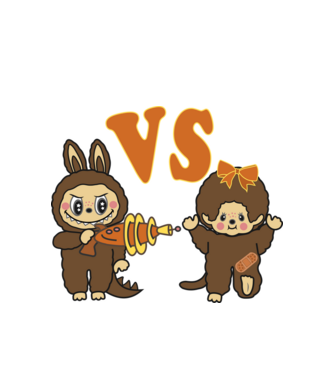 Chhichi VS  Zimomo (Labubu) minta fehér pólón