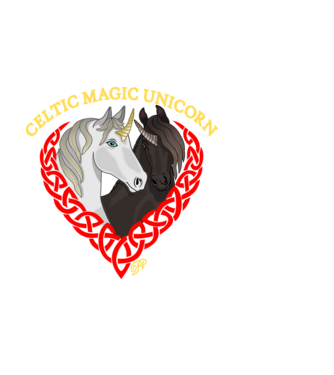 Kelta Mágikus Unikornis B minta fekete pólón