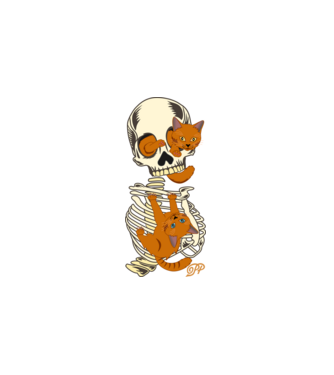 Halloweeni Macskák minta fekete pólón