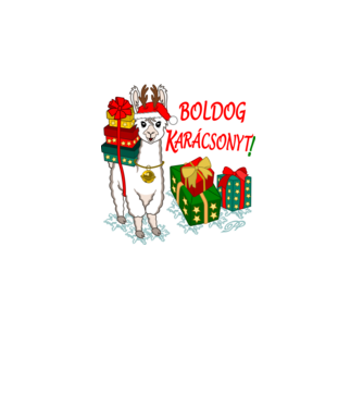 Boldog Karácsonyt Alpaca minta fehér pólón