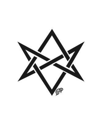 Asmodeus Démonszarv fekete minta fehér pólón