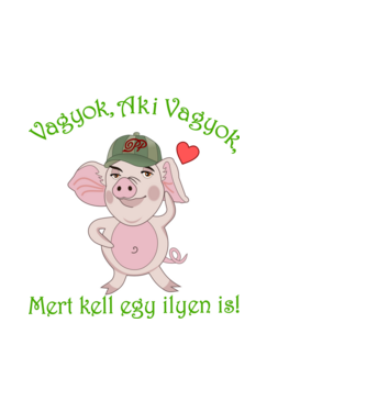 Vagyok aki vagyok Malac minta világoskék pólón