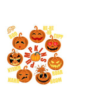 Halloween Hangjai Töklámpások minta fekete pólón