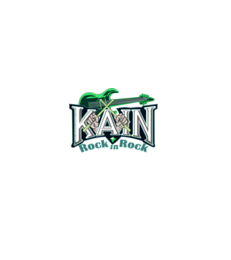 Kain Két hangszeres Zöld minta farmerkék pólón