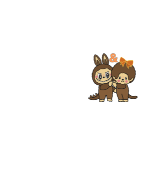 Chhichi és Zimomo (Labubu) minta neonsárga pólón