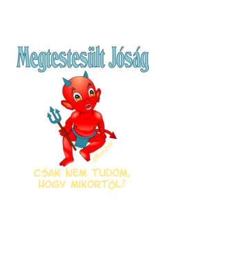 Megtestesült Jóság Ördög minta fekete pólón