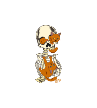 Halloweeni Macskák minta homokszín pólón