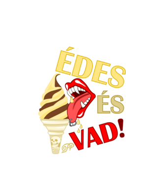 Édes és Vad Fagyi minta fehér pólón