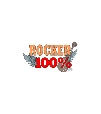 Száz Százalék Rocker Gitáros minta fekete pólón