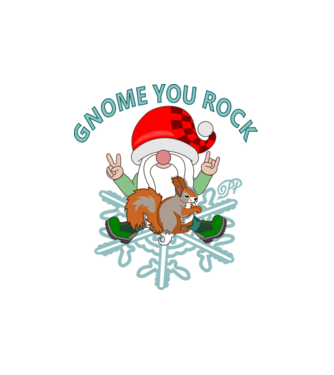Gnome You Rock minta fehér pólón