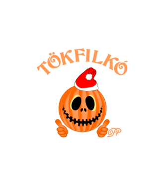 Téli Tökfilkó minta fehér pólón