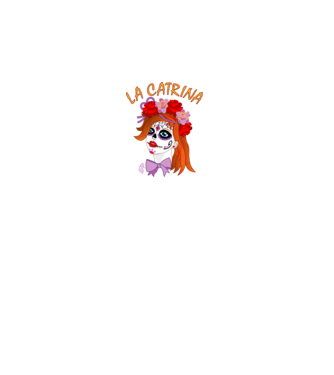 La Catrina fej minta fekete pólón