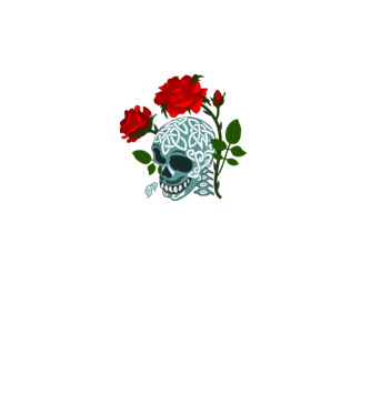 Kelta Koponya Rózsával minta fekete pólón
