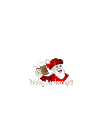 Boldog Karácsonyt Söröző Mikulás minta fehér pólón