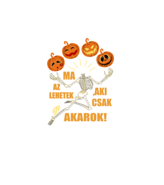 Halloweeni Csontváz minta türkiz pólón