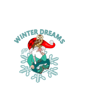 Gnome Winter Dreams minta világos rózsaszín pólón