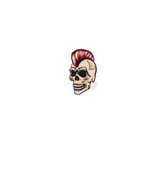 Punk Skull minta fekete pólón