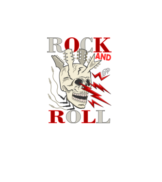Rock and Roll Villámló Koponya minta türkiz pólón