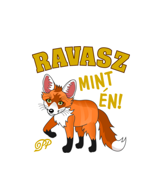 Ravasz mint én minta fehér pólón