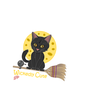 Gonosz Aranyos Halloweeni Cica minta fekete pólón