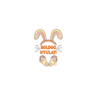 Boldog Nyuszi minta királykék pólón