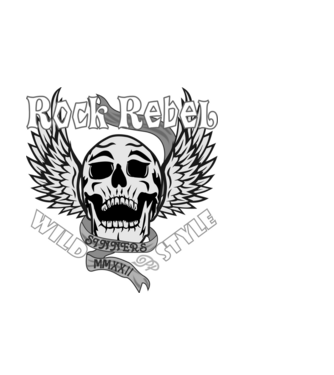 Rock Lázadó minta fekete pólón
