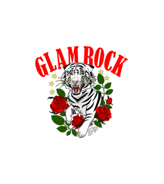 Glam Rock Tiger minta fehér pólón