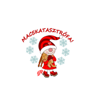 Macskatasztrófa minta fehér pólón