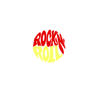 Rock' roll kerek minta fekete pólón