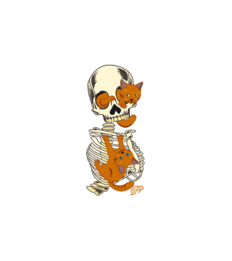 Halloweeni Macskák minta fehér pólón