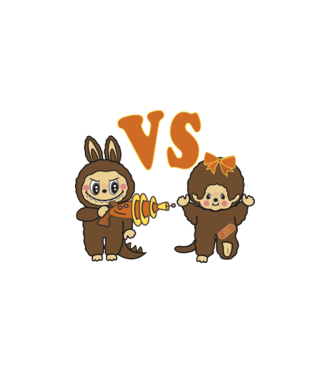 Chhichi VS  Zimomo (Labubu) minta fehér pólón