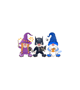Halloween Jelmezes Manók minta fehér pólón