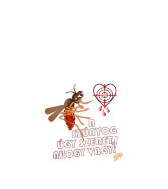 Szúnyog Szeretet minta sötétkék pólón