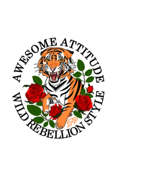 Tigris Stílus fekete felirattal minta fehér pólón