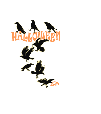 Halloweeni Varjak B minta fekete pólón