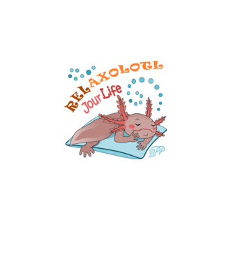 Relaxáló Axolotl minta fekete pólón